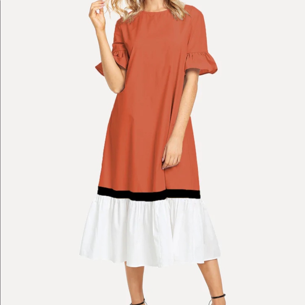 Color block fall dress